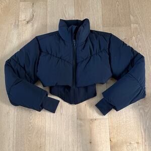 Alo Yoga Corset Puffer Jacket Main Act Size XS Black